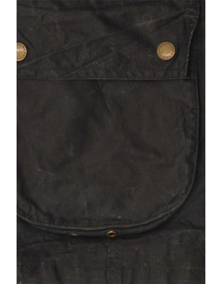 Barbour Damenjacke aus gewachster Baumwolle, Gr. 10, Schwarz