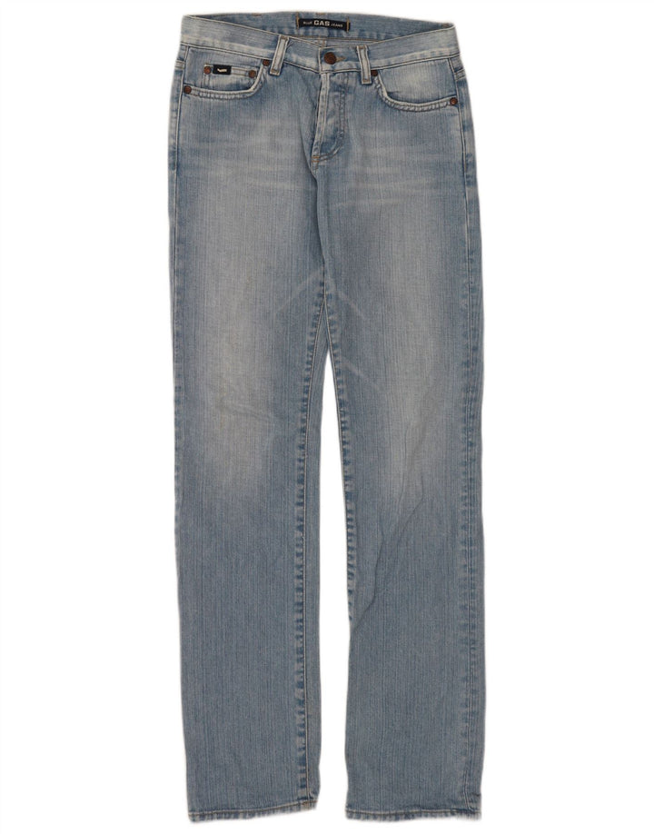 Gas Damen Straight Jeans W27 L32 Blaue Baumwolle