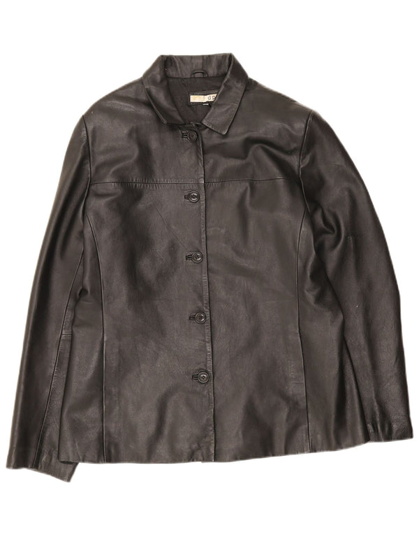 DPL Damen Lederjacke UK 12 Medium Schwarz