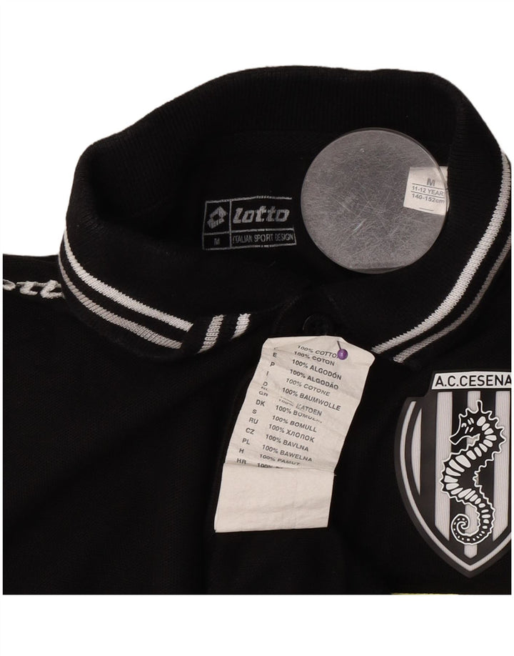Lotto Jungen A.C. Cesena Grafik-Poloshirt, 11–12 Jahre, mittelschwarze Baumwolle