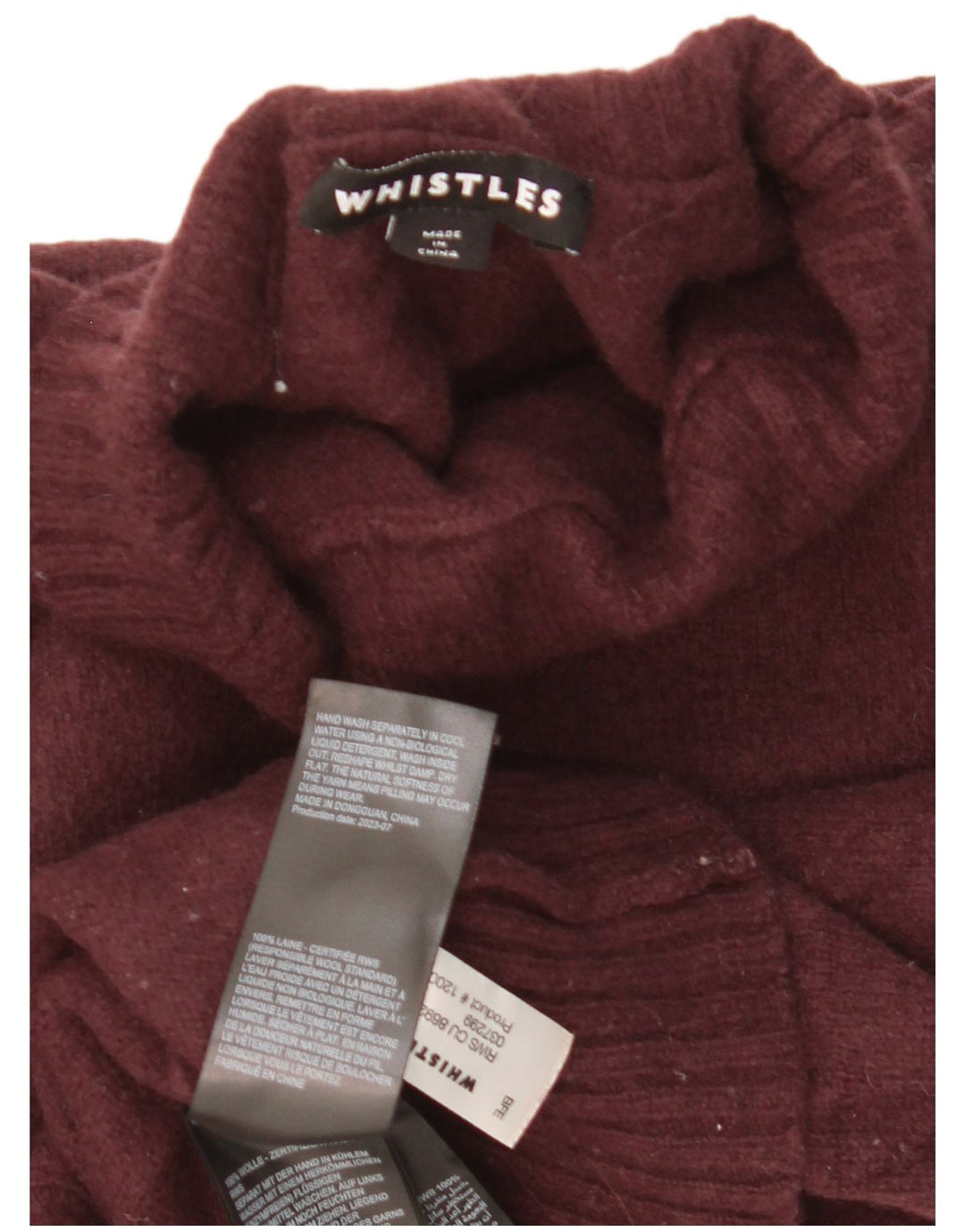Whistles Damen Crop Rollkragenpullover Pullover UK 14 Mittelbraune Wolle