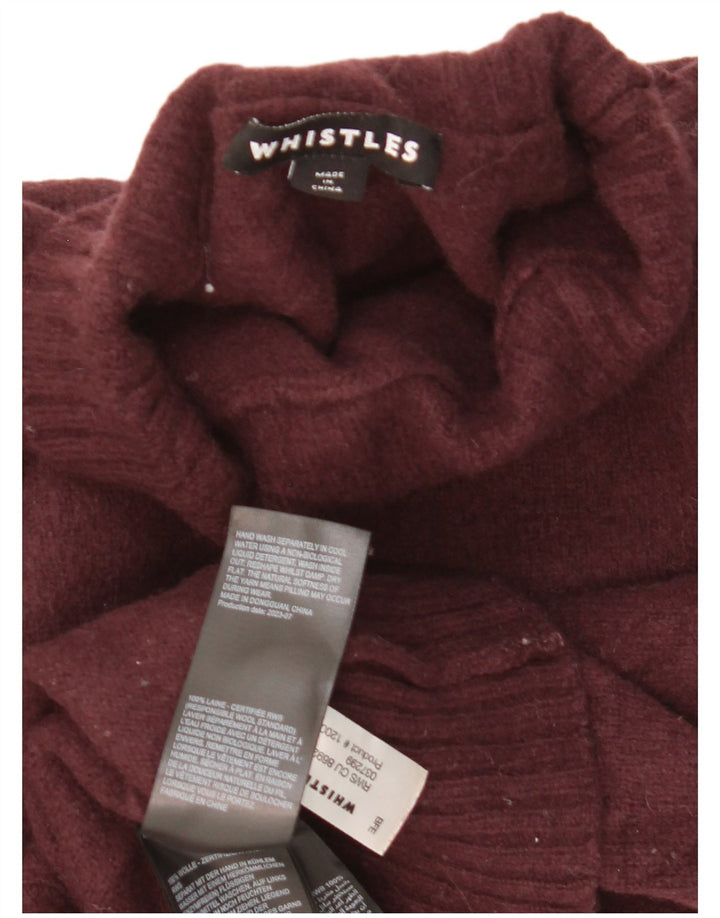 Whistles Damen Crop Rollkragenpullover Pullover UK 14 Mittelbraune Wolle