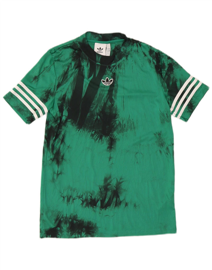 Adidas Herren T-Shirt Top XS Grün Tie Dye Polyester
