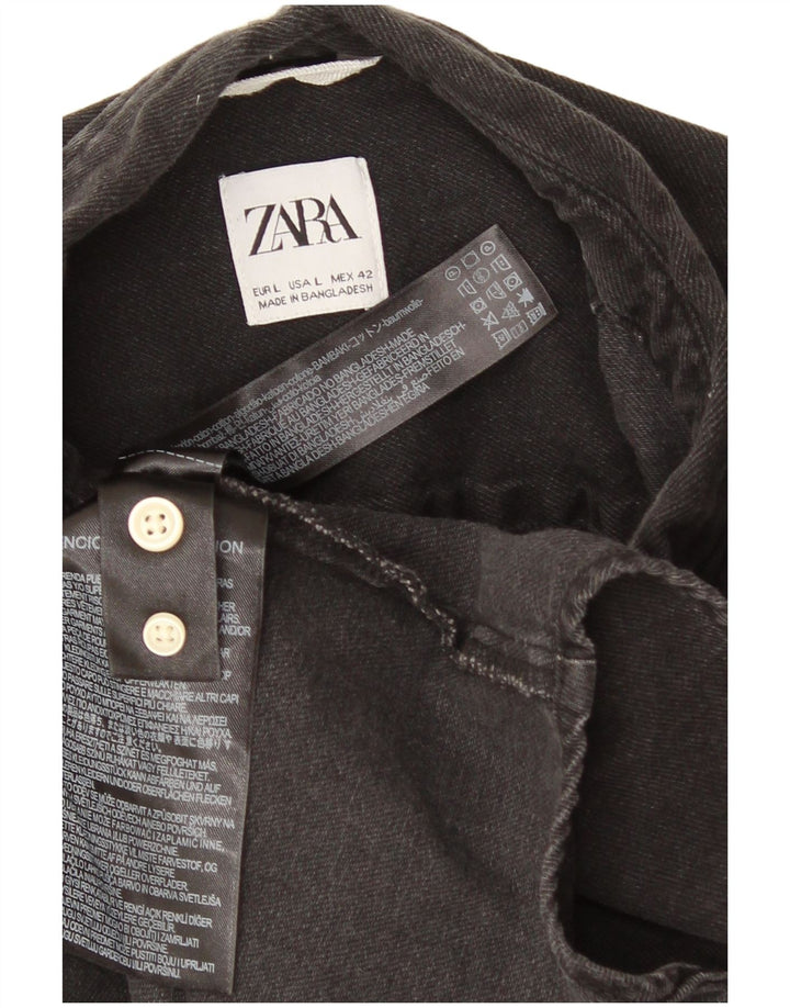 Zara Herren-Jeanshemd, große graue Baumwolle