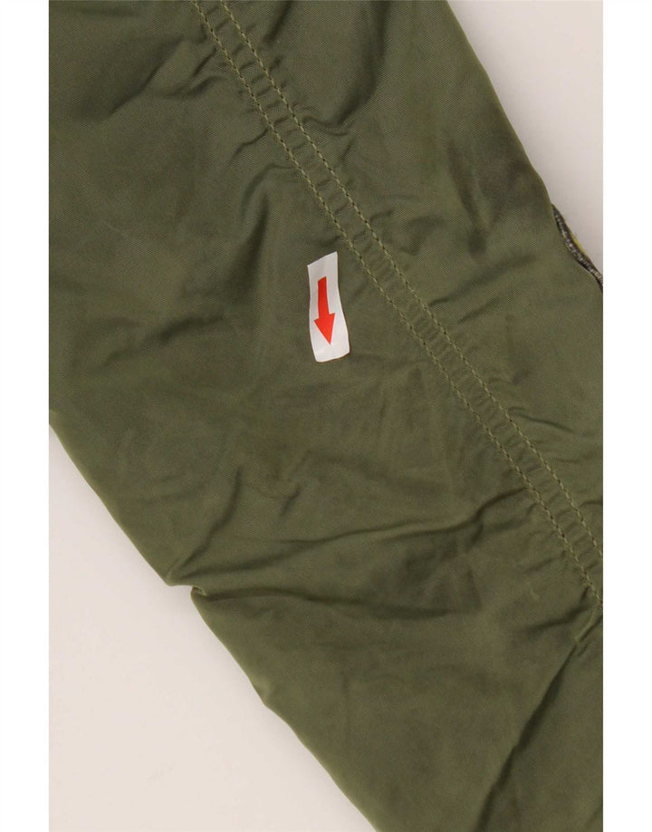 Alpha Industries Damen Bomberjacke mit Grafik, UK 6 XS, grünes Nylon