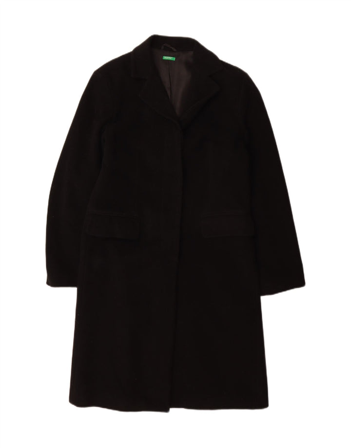 Benetton Damen Mantel UK 10 Small Schwarz