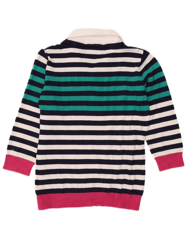 Paco Coastal Womens Oversized V-Neck Jumper Sweater UK 10 Small Multicolour