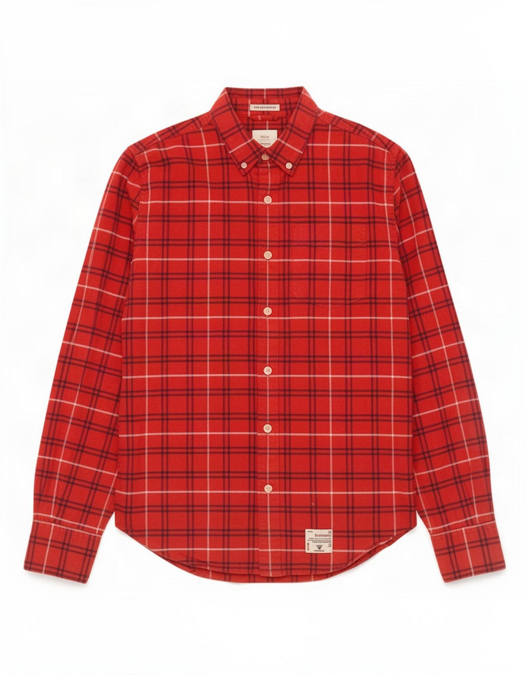 Superdry Herren-Flanellhemd, groß, rot kariert, Baumwolle