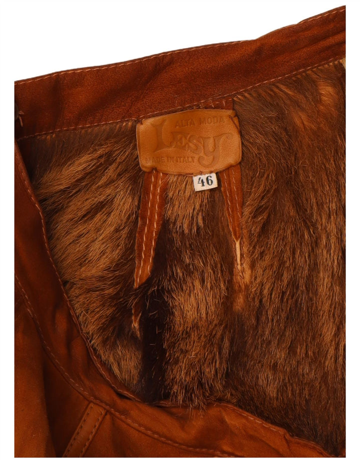 Lesy Damen Wildlederrock IT 46 Large W27 Braunes Leder