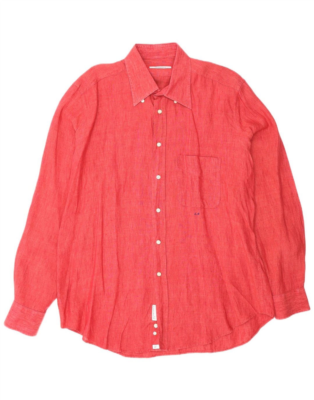 CAMICISSIMA Herren Slim Fit Hemd XL Rot Leinen