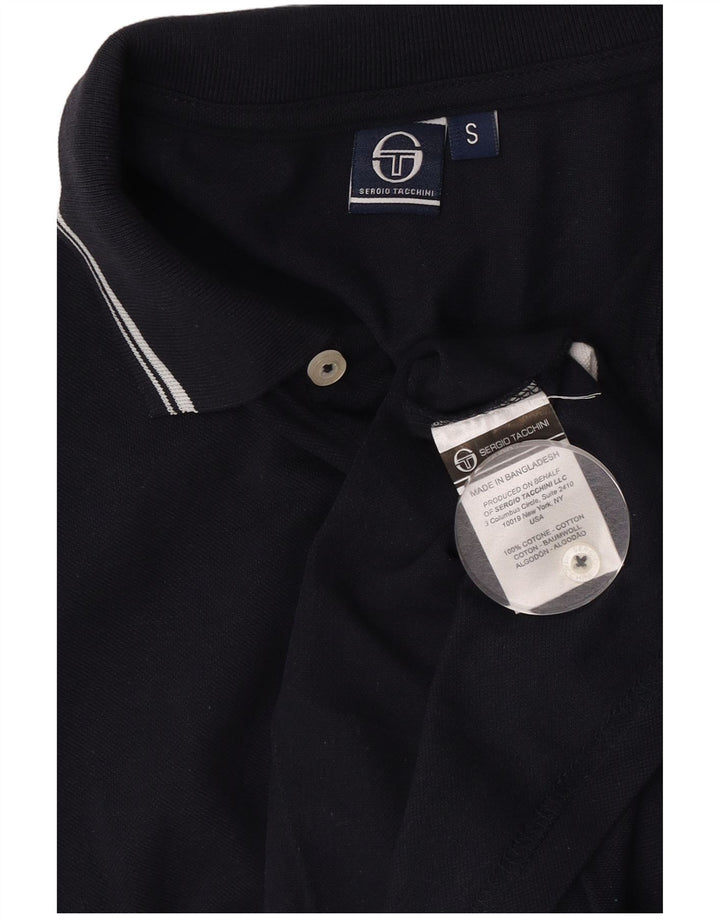 Sergio Tacchini Herren Poloshirt Small Marineblau Baumwolle