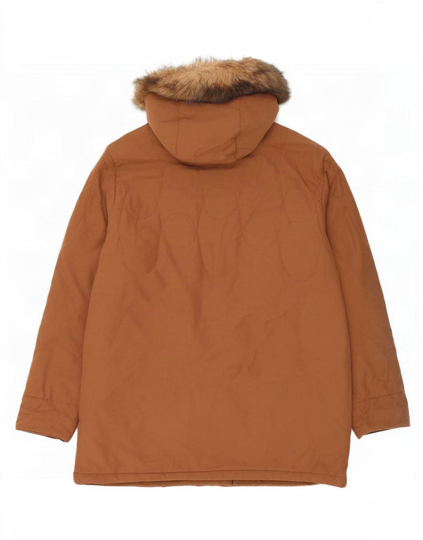 Marks & Spencer Damen Parka mit Kapuze, übergroß, Gr. 18, XL, Braun