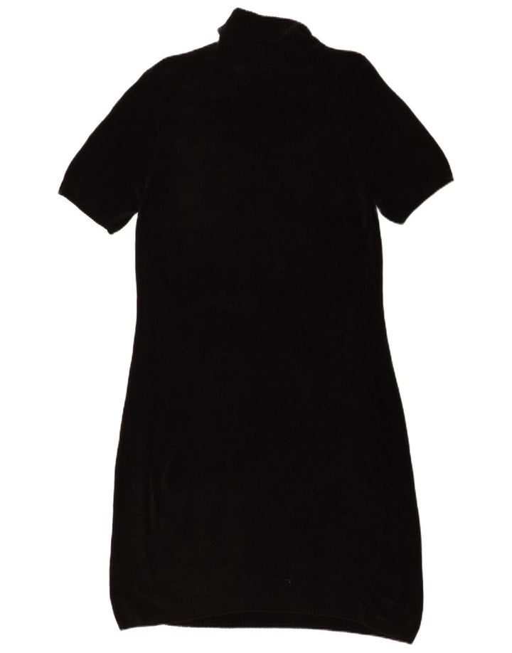 Marks & Spencer Damen Kurzarm-Pulloverkleid UK 12 Medium Schwarz