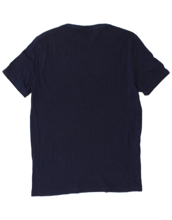 Benetton Mens T-Shirt Top Medium Navy Blue Cotton