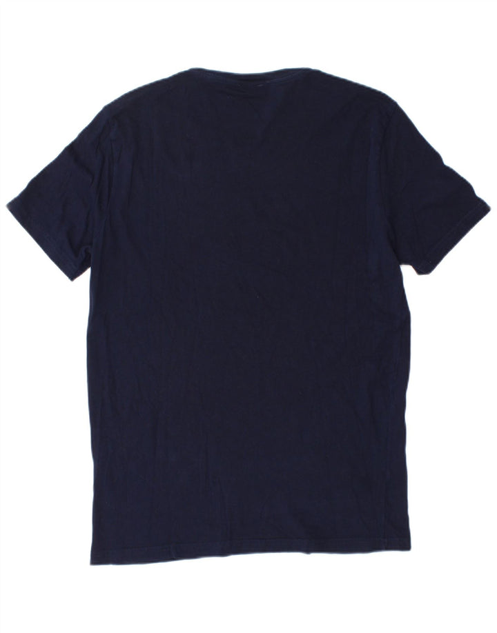 Benetton Herren-T-Shirt-Oberteil aus Baumwolle in mittlerem Marineblau