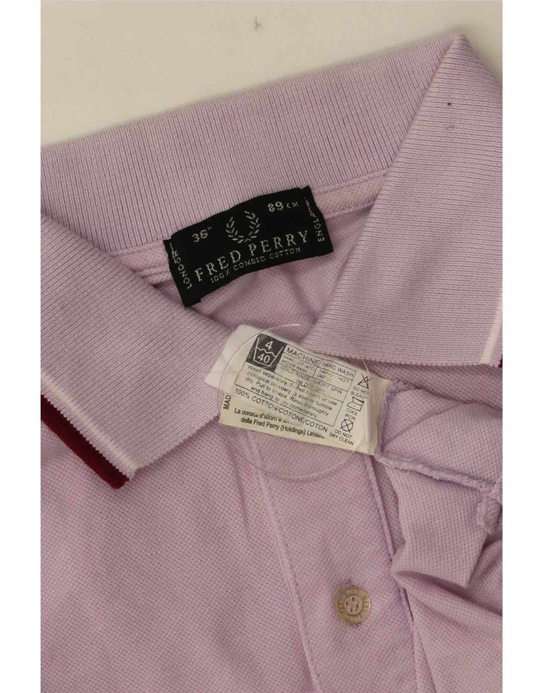 Fred Perry Herren Poloshirt XS Lila Baumwolle