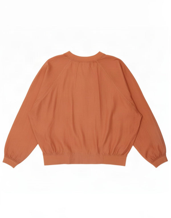 Vintage Damen Übergroßes Top Langarm IT 44 Medium Orange