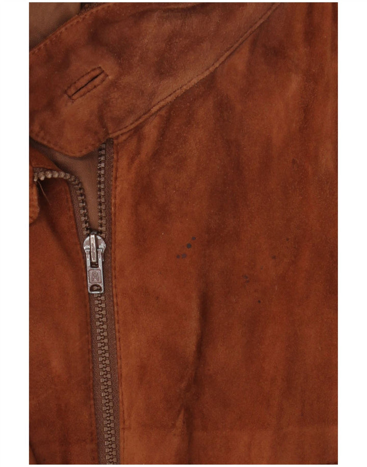 Vintage Herren Bomber Wildlederjacke IT 52 XL Braunes Leder