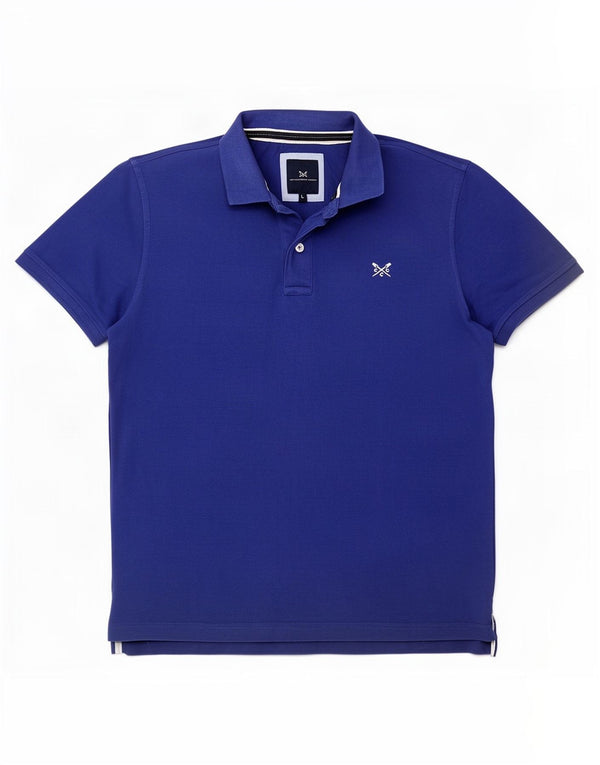 Crew Clothing Herren-Poloshirt, groß, blaue Baumwolle