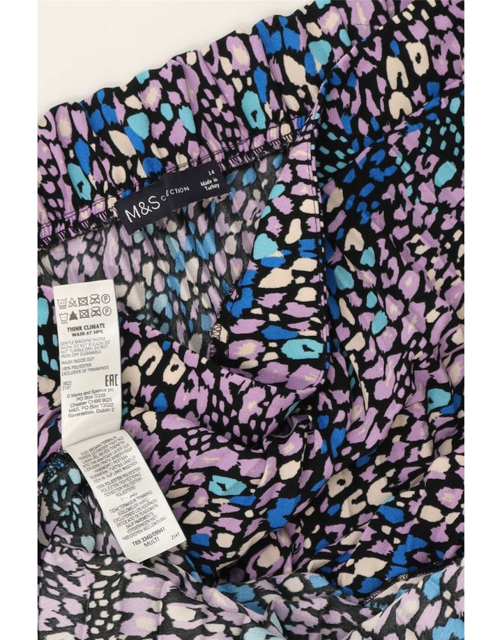 Marks & Spencer Damen A-Linienrock UK 14 Large W34 Mehrfarbig gepunktet