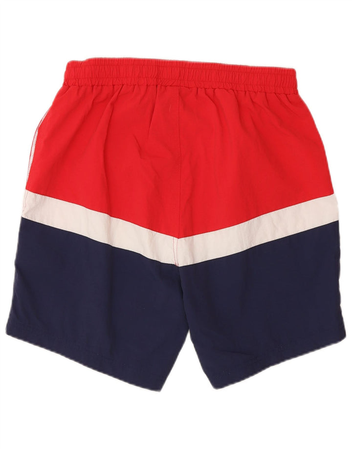 Fila Herren-Badeshorts, klein, rotes Colourblock-Nylon