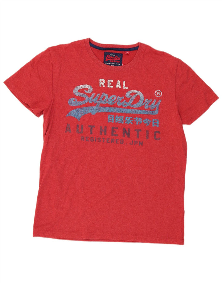 Superdry Herren-T-Shirt mit Grafik, Größe L, aus roter Baumwolle