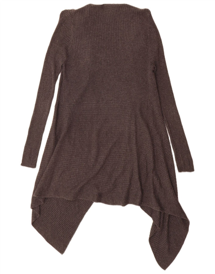 Marks & Spencer Damen Asymmetrischer Cardigan-Pullover UK 14 Large Grau