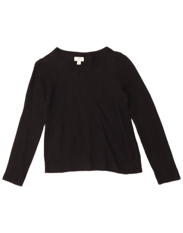 J. Crew Damen Teddie-Pullover mit U-Boot-Ausschnitt, UK 6 XS, schwarze Baumwolle
