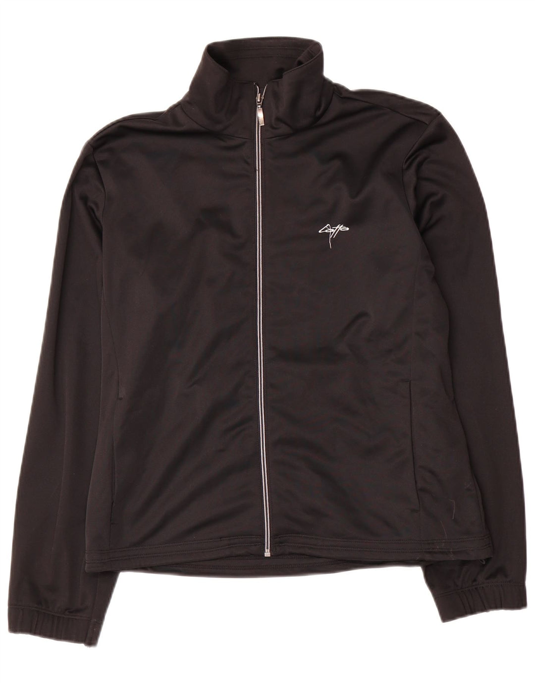 Lotto Damen Crop Trainingsanzug Top Jacke UK 14 Medium Schwarz Polyester