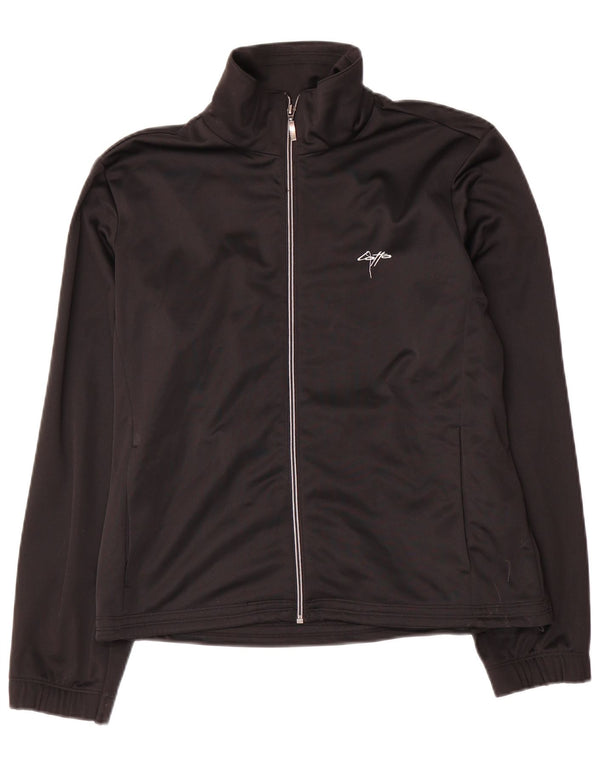 Lotto Damen Crop Trainingsanzug Top Jacke UK 14 Medium Schwarz Polyester