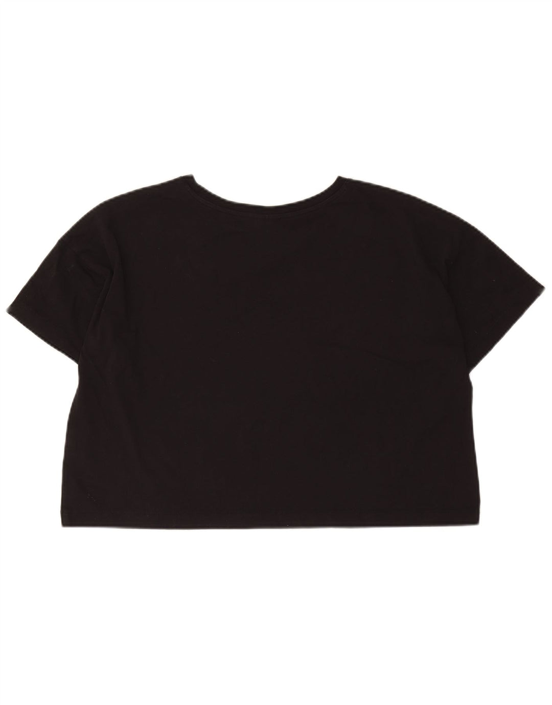 Champion Damen Crop Oversize Graphic T-Shirt Top UK 14 Medium Schwarz