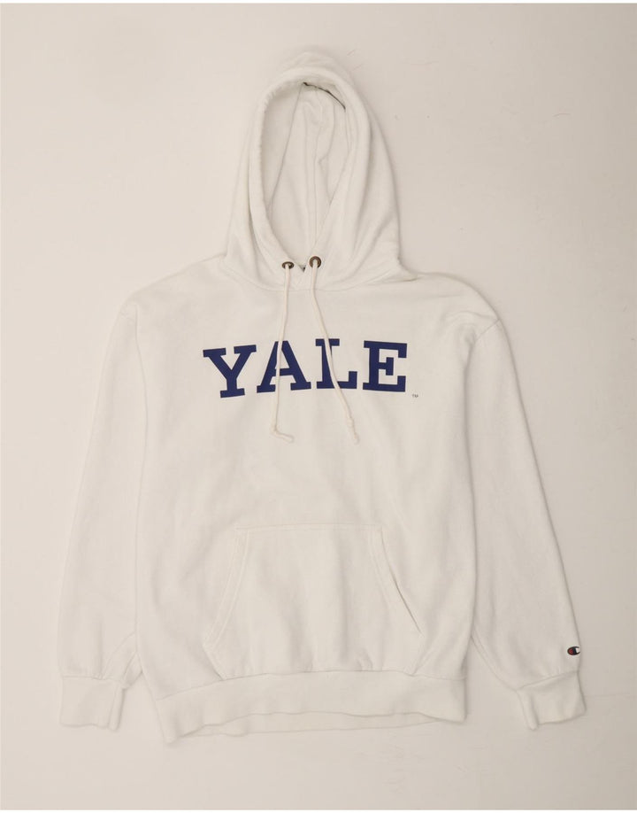 CHAMPION Mens Graphic Hoodie Jumper Medium White Cotton Vintage Champion and Second-Hand Champion from Messina Hembry 