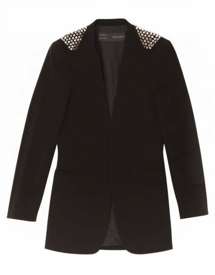 Offene Blazerjacke für Damen von Zara, UK 12, mittelschwarz, Polyester