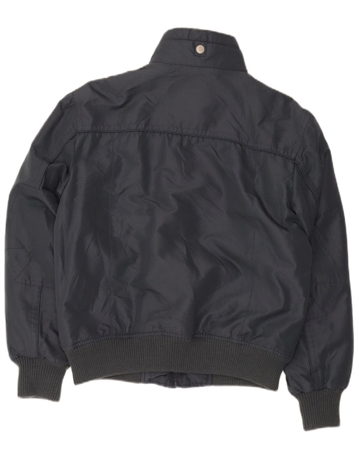 Vintage Herren Bomberjacke UK 38 Mittelgraues Polyester