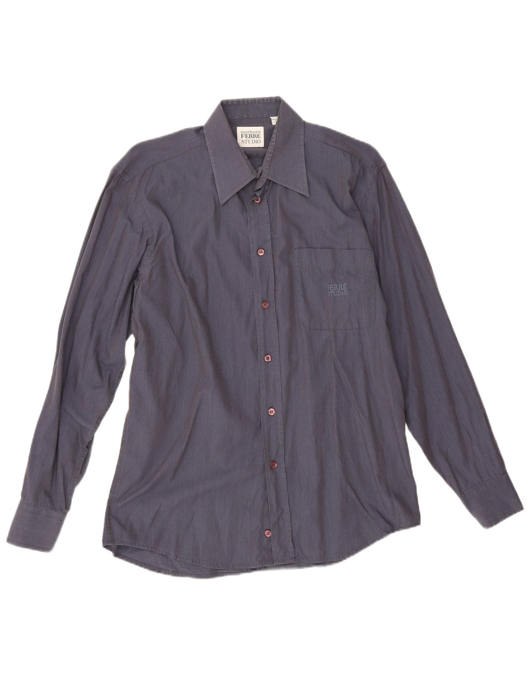 Gianfranco Ferre Herrenhemd Größe 39 15 1/2 Medium Marineblau Baumwolle