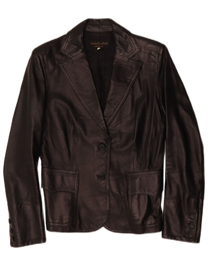 Loredana Baron D'autilio Damen 2-Knopf-Blazerjacke IT 44 Mittelschwarz
