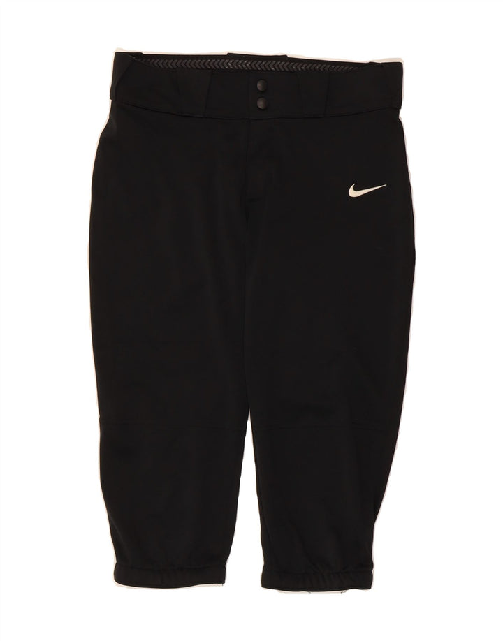 NIKE Womens Capri Trousers UK 14 Medium W30 L18 Black Polyester Vintage Nike and Second-Hand Nike from Messina Hembry 