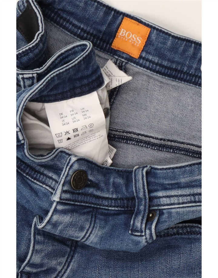 Hugo Boss Herren Tapered Jeans W34 L34 Blaue Baumwolle