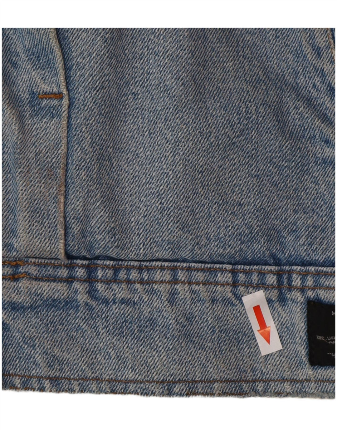 POP 84 Herren Denim Sherpa Jacke UK 38 Mittelblau