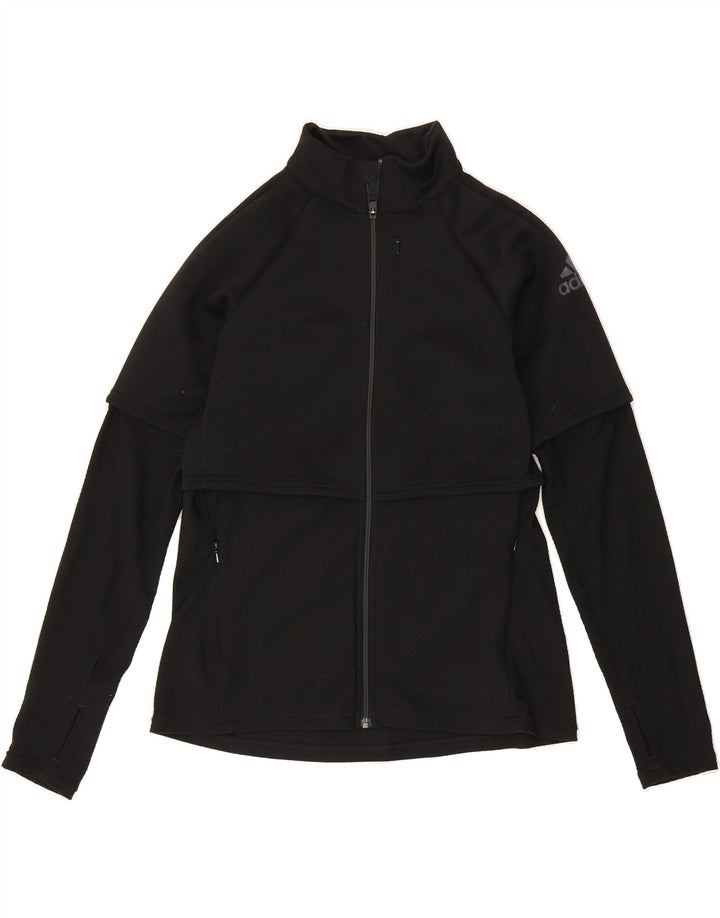 ADIDAS Womens Tracksuit Top Jacket UK 12 Medium Black Polyester Vintage Adidas and Second-Hand Adidas from Messina Hembry 