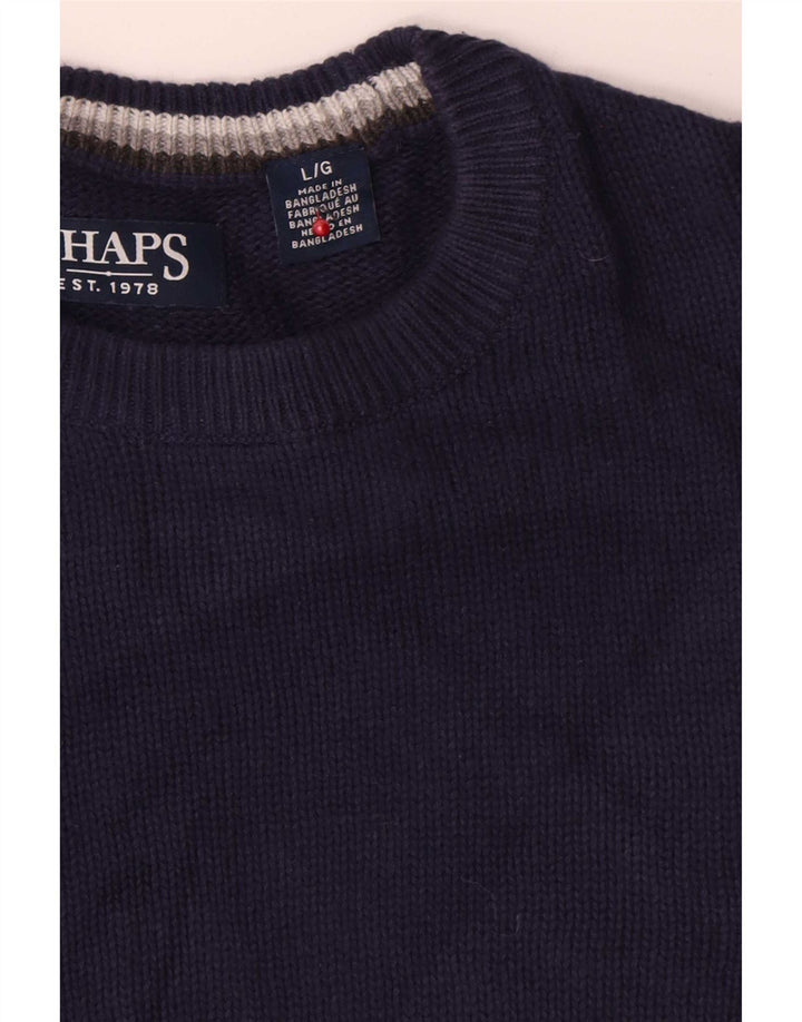 Chaps Herren-Pullover mit Rundhalsausschnitt, groß, marineblau, Baumwolle