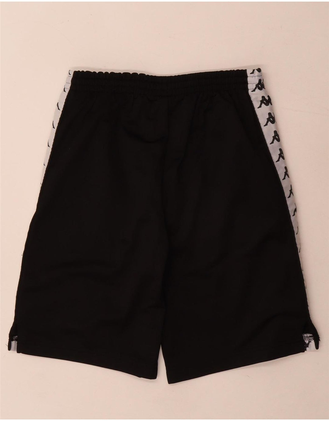 Kappa Grafik-Sportshorts für Jungen, 11–12 Jahre, schwarzes Farbblock-Polyester