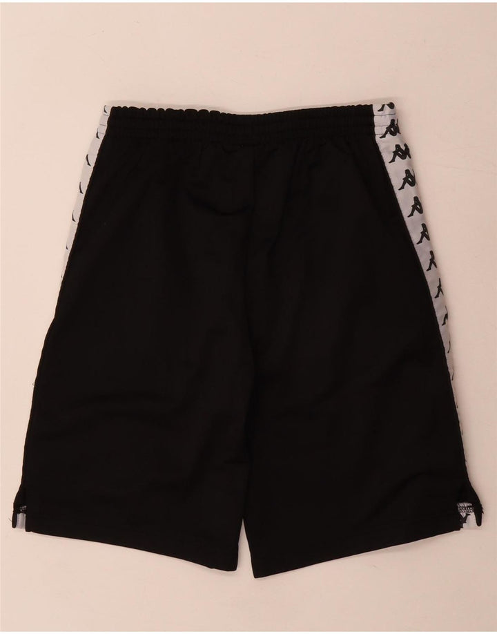 Kappa Grafik-Sportshorts für Jungen, 11–12 Jahre, schwarzes Farbblock-Polyester