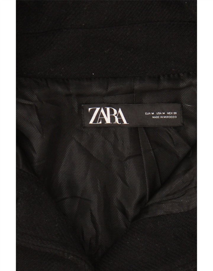 ZARA Womens Hooded Bomber Jacket UK 14 Medium Black