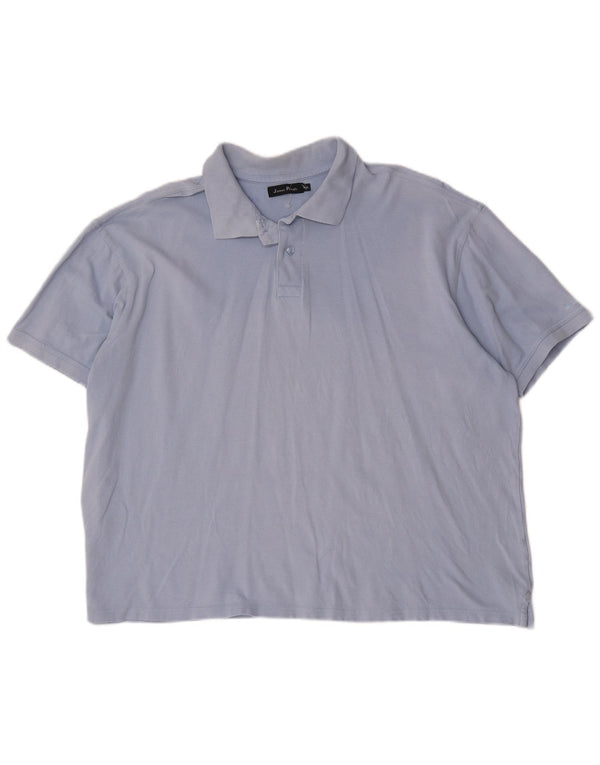 James Pringle Herren Poloshirt 2XL Blaue Baumwolle