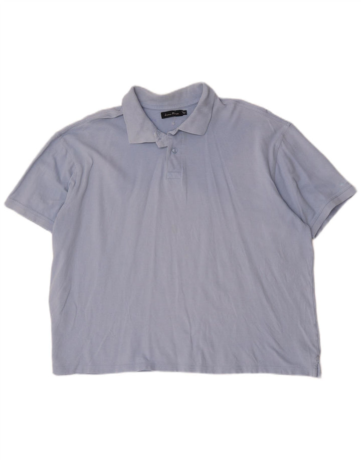 James Pringle Herren Poloshirt 2XL Blaue Baumwolle