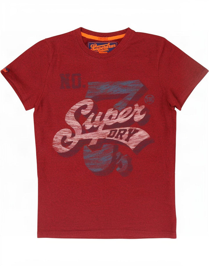 Superdry Herren T-Shirt mit Grafik, groß, kastanienbraun, gesprenkelte Baumwolle