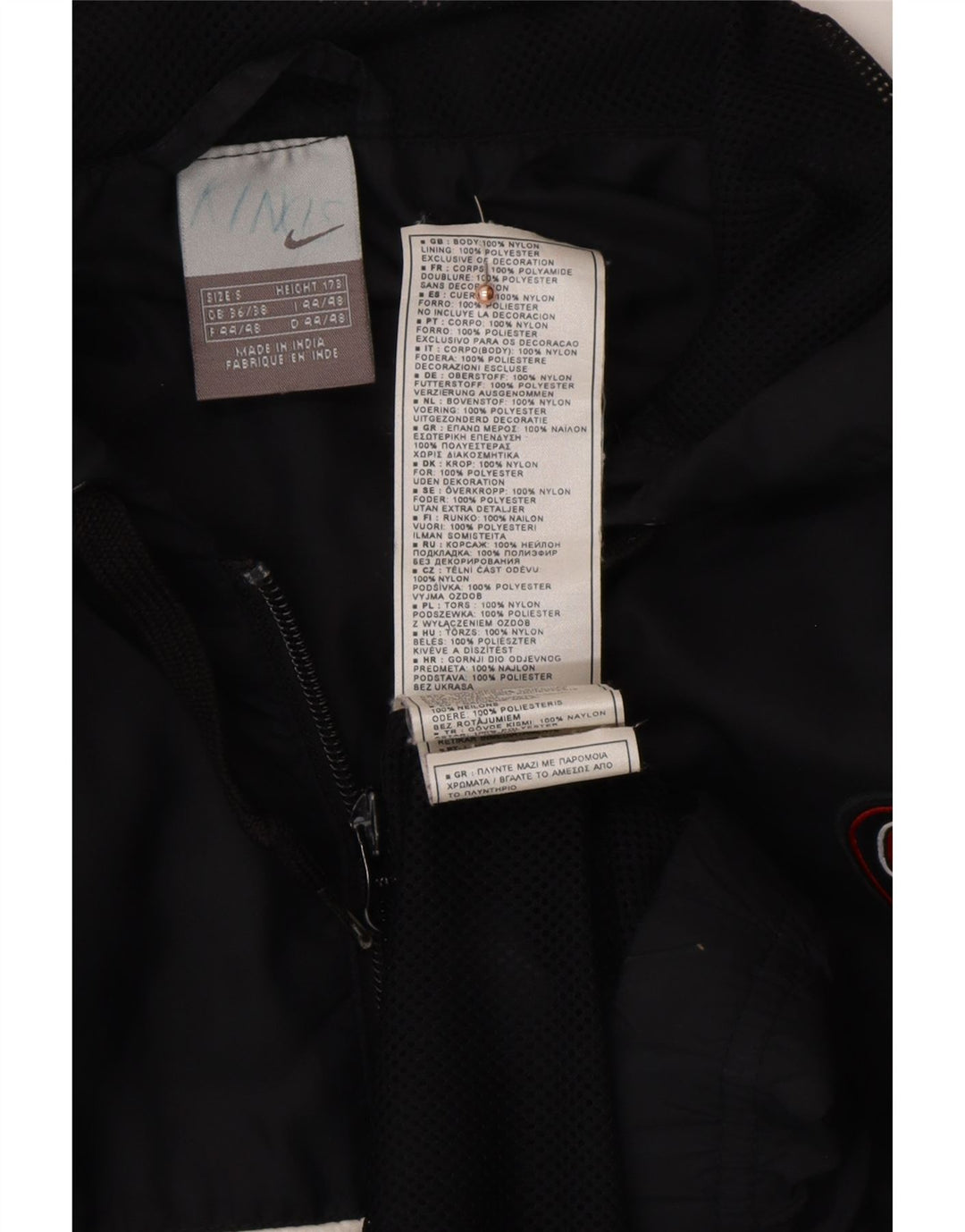 NIKE Herren-Regenjacke mit Kapuze, UK 36/38, kleines schwarzes Nylon