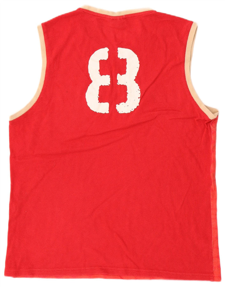 Puma Herren Grafik-Weste-Top, groß, rot, geometrisch, Baumwolle
