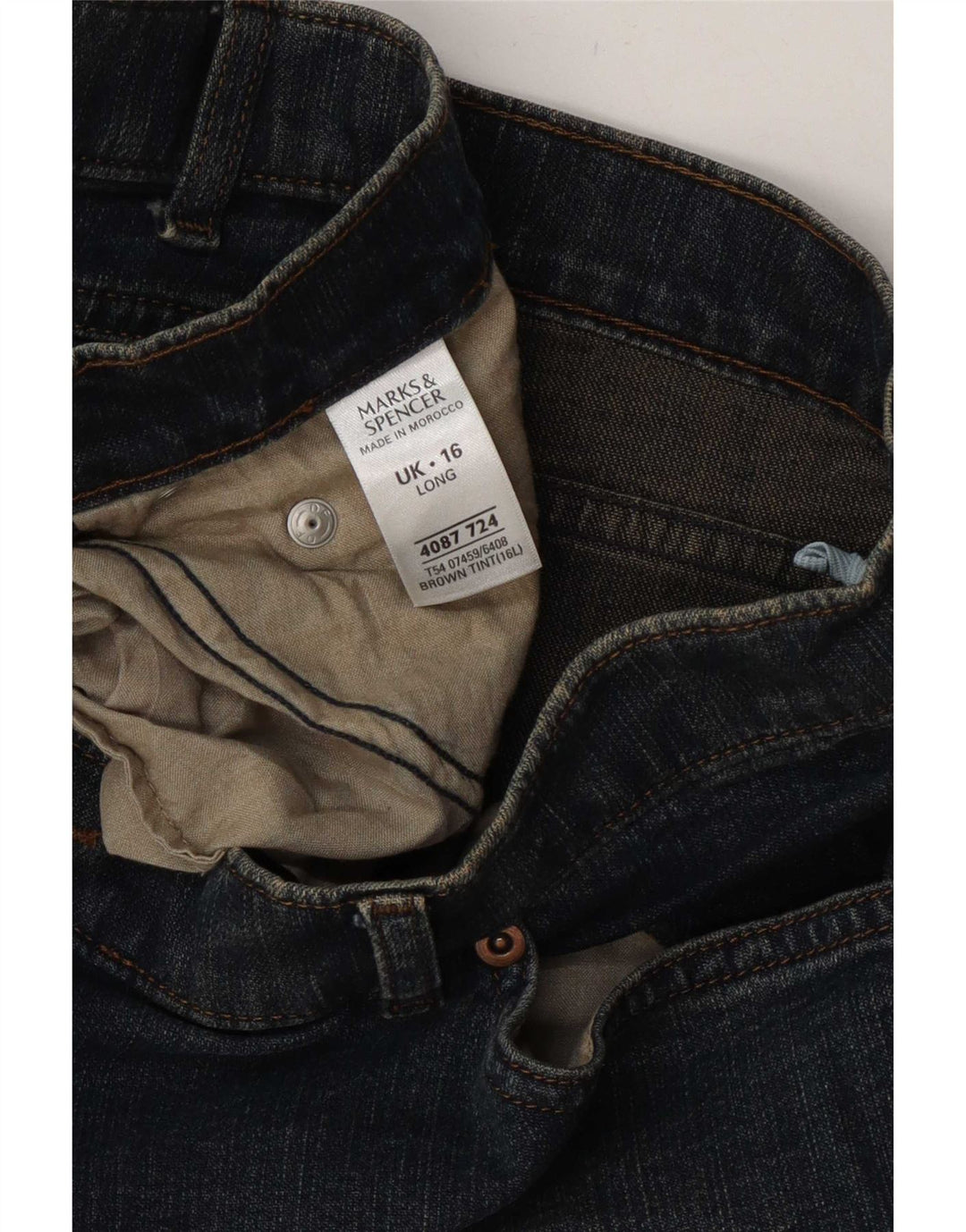 Marks & Spencer Damen Bootcut-Jeans UK 16 Large W34 L31 Blaue Baumwolle